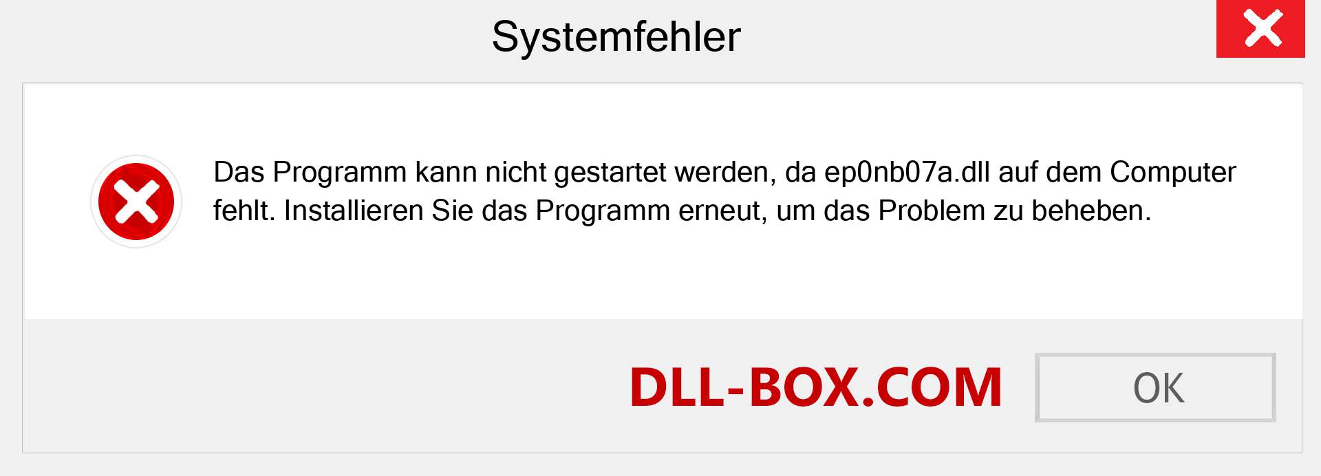 ep0nb07a.dll-Datei fehlt?. Download für Windows 7, 8, 10 - Fix ep0nb07a dll Missing Error unter Windows, Fotos, Bildern