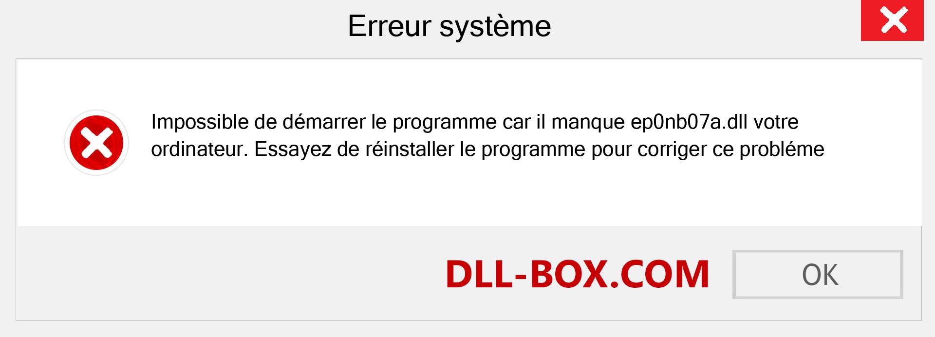 Le fichier ep0nb07a.dll est manquant ?. Télécharger pour Windows 7, 8, 10 - Correction de l'erreur manquante ep0nb07a dll sur Windows, photos, images